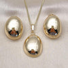 Oro Laminado Earring and Pendant Adult Set, Gold Filled Style Polished, Golden Finish, 10.163.0030.1