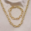Oro Laminado Necklace and Bracelet, Gold Filled Style Polished, Golden Finish, 06.415.0005
