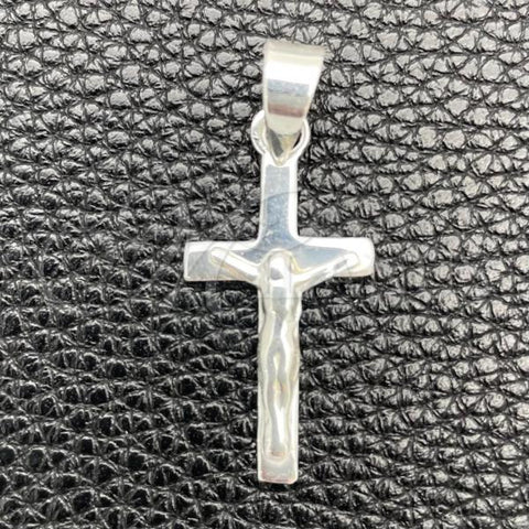 Sterling Silver Religious Pendant, Crucifix Design, Polished, Silver Finish, 05.392.0035