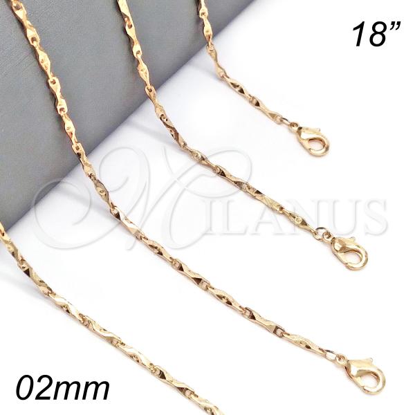 Oro Laminado Basic Necklace, Gold Filled Style Polished, Golden Finish, 04.318.0005.18