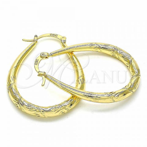 Oro Laminado Medium Hoop, Gold Filled Style Diamond Cutting Finish, Golden Finish, 02.170.0280.30