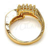 Oro Laminado Multi Stone Ring, Gold Filled Style with White Cubic Zirconia, Polished, Golden Finish, 01.210.0025.09 (Size 9)