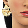 Oro Laminado Stud Earring, Gold Filled Style Teardrop Design, Polished, Golden Finish, 02.385.0037