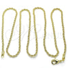 Oro Laminado Basic Necklace, Gold Filled Style Rope Design, Polished, Golden Finish, 5.222.036.30