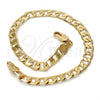 Oro Laminado Basic Bracelet, Gold Filled Style Curb Design, Polished, Golden Finish, 5.222.004.08