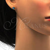 Stainless Steel Stud Earring, with Blue Topaz Crystal, Polished, Golden Finish, 02.271.0008.6