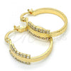 Oro Laminado Small Hoop, Gold Filled Style with White Crystal, Matte Finish, Golden Finish, 5.140.019.25