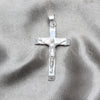 Sterling Silver Religious Pendant, Crucifix Design, Polished, Silver Finish, 05.392.0095