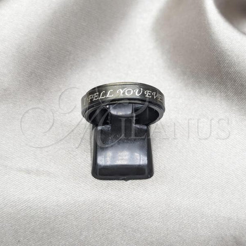 Stainless Steel Mens Ring, Heart and Flower Design, Polished, Steel Finish, 01.63.0624.09