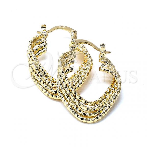 Oro Laminado Small Hoop, Gold Filled Style Diamond Cutting Finish, Golden Finish, 5.147.024
