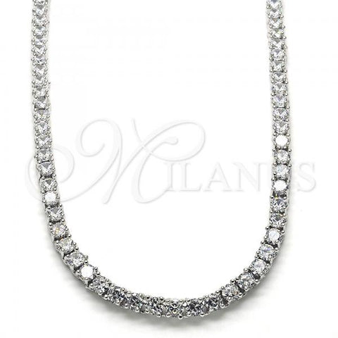 Rhodium Plated Fancy Necklace, with White Cubic Zirconia, Polished, Rhodium Finish, 04.284.0006.1.18