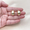 Oro Laminado Stud Earring, Gold Filled Style Ball and Hollow Design, Polished, Golden Finish, 02.428.0030