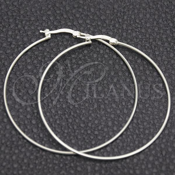 Sterling Silver Medium Hoop, Hollow Design, Polished, Silver Finish, 02.389.0187.50