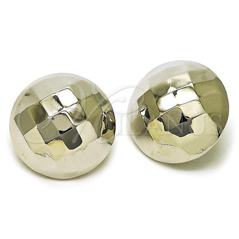 Rhodium Plated Stud Earring, Hollow and Disco Design, Polished, Rhodium Finish, 02.411.0044.1