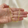 Oro Laminado Basic Necklace, Gold Filled Style Paperclip Design, Polished, Golden Finish, 04.378.0001.16