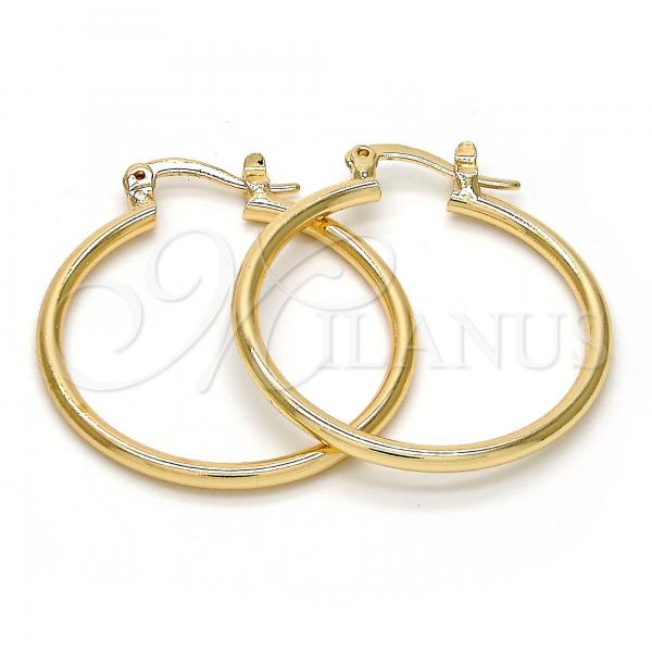 Oro Laminado Medium Hoop, Gold Filled Style Polished, Golden Finish, 5.134.011.25