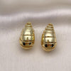 Oro Laminado Stud Earring, Gold Filled Style Chunky Design, Polished, Golden Finish, 02.341.0159