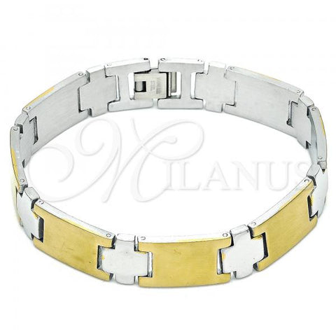 Stainless Steel Solid Bracelet, Polished, Two Tone, 03.114.0346.08