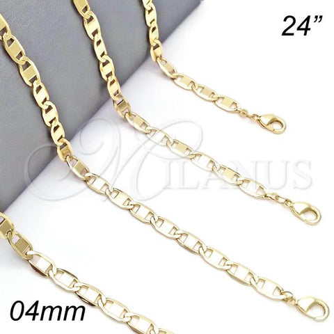 Oro Laminado Basic Necklace, Gold Filled Style Polished, Golden Finish, 04.213.0117.24
