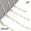Oro Laminado Basic Necklace, Gold Filled Style Polished, Golden Finish, 04.213.0117.24