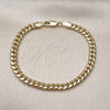 Oro Laminado Basic Bracelet, Gold Filled Style Miami Cuban Design, Polished, Golden Finish, 5.223.012.07