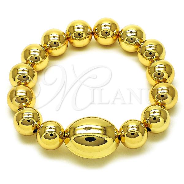 Oro Laminado Fancy Bracelet, Gold Filled Style Expandable Bead and Ball Design, Polished, Golden Finish, 03.213.0280.08