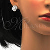 Sterling Silver Earring and Pendant Adult Set, with White Cubic Zirconia, Polished, Rhodium Finish, 10.175.0028
