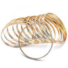 Gold Plated Dozen Bangle, Diamond Cutting Finish, Tricolor, 03.08.0088.07 (06 MM Thickness, Size 7 - 3.00 Diameter)