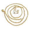 Oro Laminado Pendant Necklace, Gold Filled Style Little Boy Design, Polished, Golden Finish, 04.106.0007.20