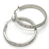 Stainless Steel Medium Hoop, with White Crystal, Polished, Steel Finish, 02.255.0001.40