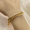 Oro Laminado Basic Bracelet, Gold Filled Style Polished, Golden Finish, 03.331.0140.09
