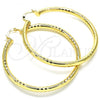Oro Laminado Large Hoop, Gold Filled Style Hollow Design, Polished, Golden Finish, 02.170.0262.60