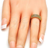 Oro Laminado Multi Stone Ring, Gold Filled Style with White Cubic Zirconia, Polished, Golden Finish, 01.260.0002.07.GT (Size 7)