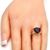 Oro Laminado Multi Stone Ring, Gold Filled Style with Amethyst Swarovski Crystals, Polished, Golden Finish, 01.239.0005.6 (One size fits all)