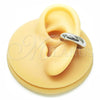 Oro Laminado Earcuff Earring, Gold Filled Style Hollow Design, Polished, Rhodium Finish, 02.163.0307.1.20