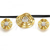 Oro Laminado Necklace and Earring, Gold Filled Style Spiral and Leaf Design, Polished, Two Tone, 06.59.0112.1