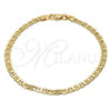 Gold Tone Basic Bracelet, Mariner Design, Polished, Golden Finish, 04.242.0030.09GT
