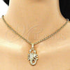 Oro Laminado Fancy Pendant, Gold Filled Style Scorpion Design, Diamond Cutting Finish, Golden Finish, 5.187.021
