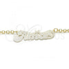 Oro Laminado Pendant Necklace, Gold Filled Style Nameplate Design, Polished, Golden Finish, 04.63.1387.18