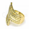 Oro Laminado Elegant Ring, Gold Filled Style Diamond Cutting Finish, Golden Finish, 01.233.0008.09 (Size 9)