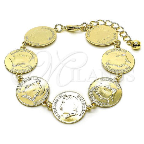 Oro Laminado Fancy Bracelet, Gold Filled Style Polished, Golden Finish, 03.331.0228.08