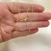 Oro Laminado Basic Necklace, Gold Filled Style Rolo Design, Polished, Golden Finish, 04.09.0187.16
