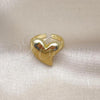 Oro Laminado Elegant Ring, Gold Filled Style Heart Design, Polished, Golden Finish, 01.341.0151