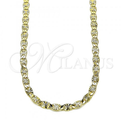 Oro Laminado Basic Necklace, Gold Filled Style Mariner Design, Diamond Cutting Finish, Golden Finish, 04.213.0247.20