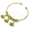 Oro Laminado Individual Bangle, Gold Filled Style Elephant Design, Polished, Golden Finish, 07.93.0013