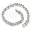 Rhodium Plated Tennis Bracelet, with White Cubic Zirconia, Polished, Rhodium Finish, 03.210.0019.1.08