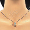 Sterling Silver Pendant Necklace, Bird Design, with White Cubic Zirconia, Polished, Rose Gold Finish, 04.336.0028.1.16