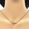 Sterling Silver Pendant Necklace, Cross Design, with White Micro Pave, Polished, Rhodium Finish, 04.336.0100.16