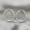 Sterling Silver Small Hoop, and Ball Polished, Silver Finish, 02.399.0018.25