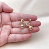 Oro Laminado Stud Earring, Gold Filled Style Ball Design, Polished, Golden Finish, 02.428.0001